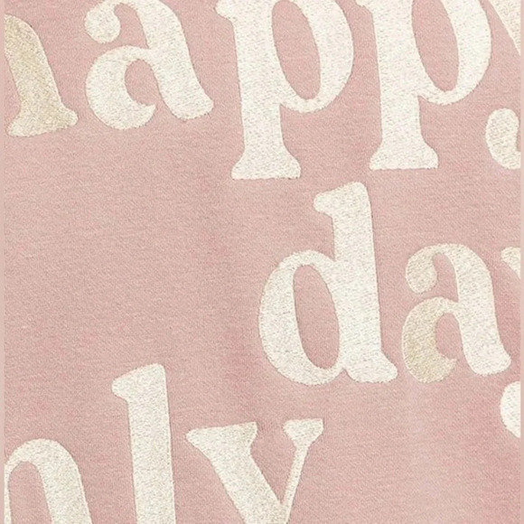 Le Lis Happy Days Only Embroidered Oversized Sweatshirt - Size S - Cocoa - NWT - Picture 4 of 11